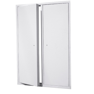 FD3D Series Access Door is the largest net size opening in a three-hour fire-rated double leaf panel installed in walls or ceiling applications with a temperature rise. These double-leaf access panels offer a removable center mullion for easy access to areas in walls or ceilings with large components.