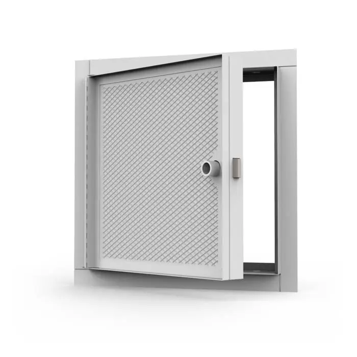 Acudor FB-5060-TD Access Door is an uninsulated, fire-rated, recessed, metal access door for tiled walls. and is lined with self-furring lath