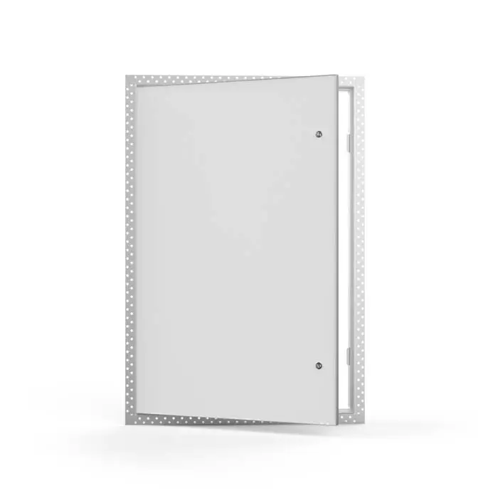 he FWC-5015 Fire Rated Access Door is for installation in a drywall ceiling if fitted with 5/8" fire-rated drywall and a conceled hinge.
