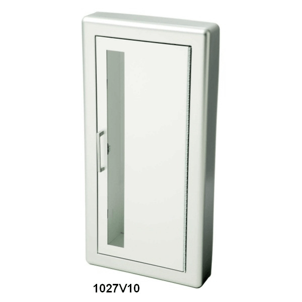 Academy Aluminum Fire Extinguisher cabinet with a vertical duo door and clear acrylic door window