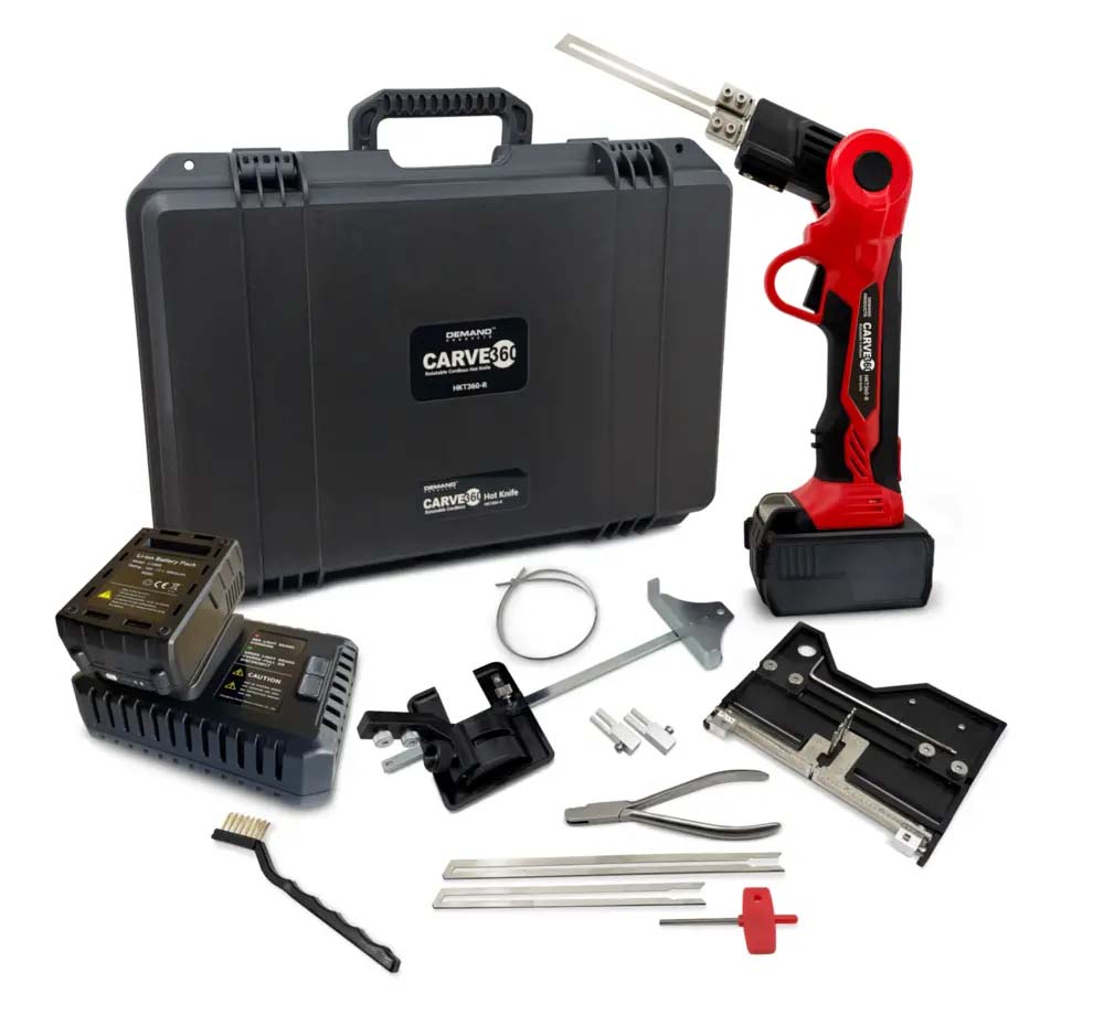 The Demand Products CARVE360â„¢ Cordless Rotating Hot Knife Foam Cutter with 6 Inch Rotating Groover, NWFW wire and bend it into a groove shape.