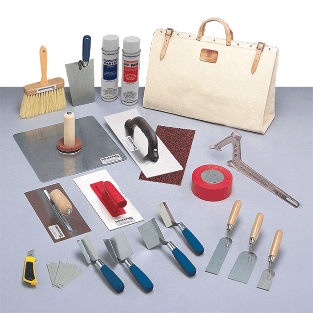 EIFS Head Start Tool Kit has everything you need to apply stucco trowels, hawk, corner edgers, rasp, float, and EIFS Tool Cleaner in a canvas tool bag