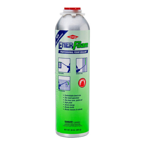 ENERFOAM 42 Professional Foam Sealant is designed to form a durable, airtight, water-resistant bond to common building substrates such as wood, brick, concrete, foam board, and most plastics. Its foam skin repels and deflects water, which can help reduce the potential for moisture damage to wood substrates.