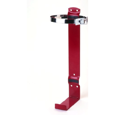 REd fire extinguisher bracket for JL Industries fire extinguishers