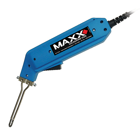 Maxx Soldering Gun Hot Knife produces 100-watt heat and is used where more heat is needed than from a pencil-style soldering iron. It is ready to use in just 6 seconds and features a fingertip trigger.