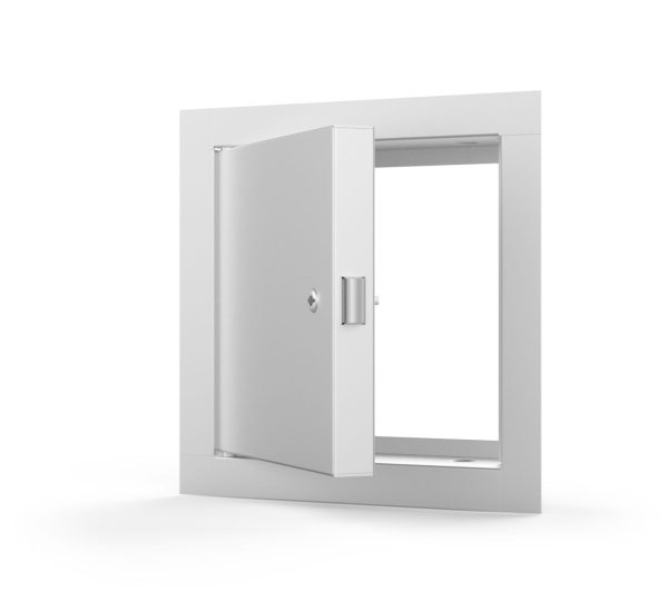 FB-5060 Access Door is a metal access door showing the universal self-latching bolt.