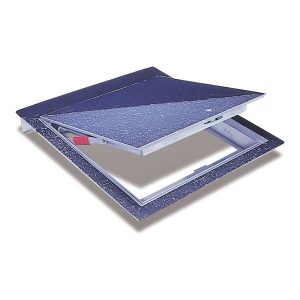 Acudor FT-8040 Floor door has a 1/4" smooth aluminum plate reinforced for a live load of 150 pounds /sq ft.  Extruded edging is welded to the door panel, providing a 1/8" recess to accommodate carpeting and vinyl tile