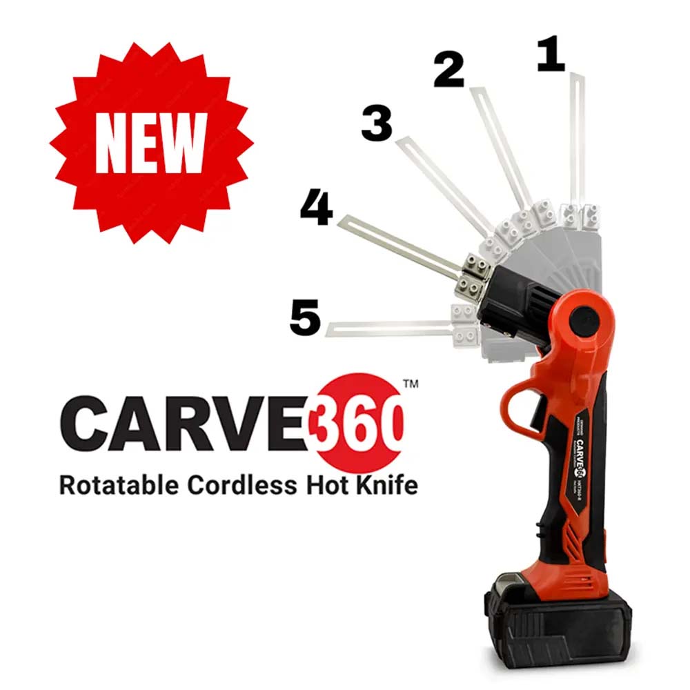 Carve 360 hot knife with a rotating head in 5 position